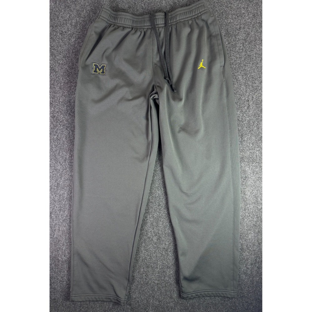 Jordan Nike Elite University of Michigan Joggers Mens L Grey Sweatpants NCAA